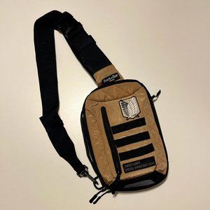 Attack on Titan Sling Bag w/ Drink Holder (Brown/Black) Shoulder Bag